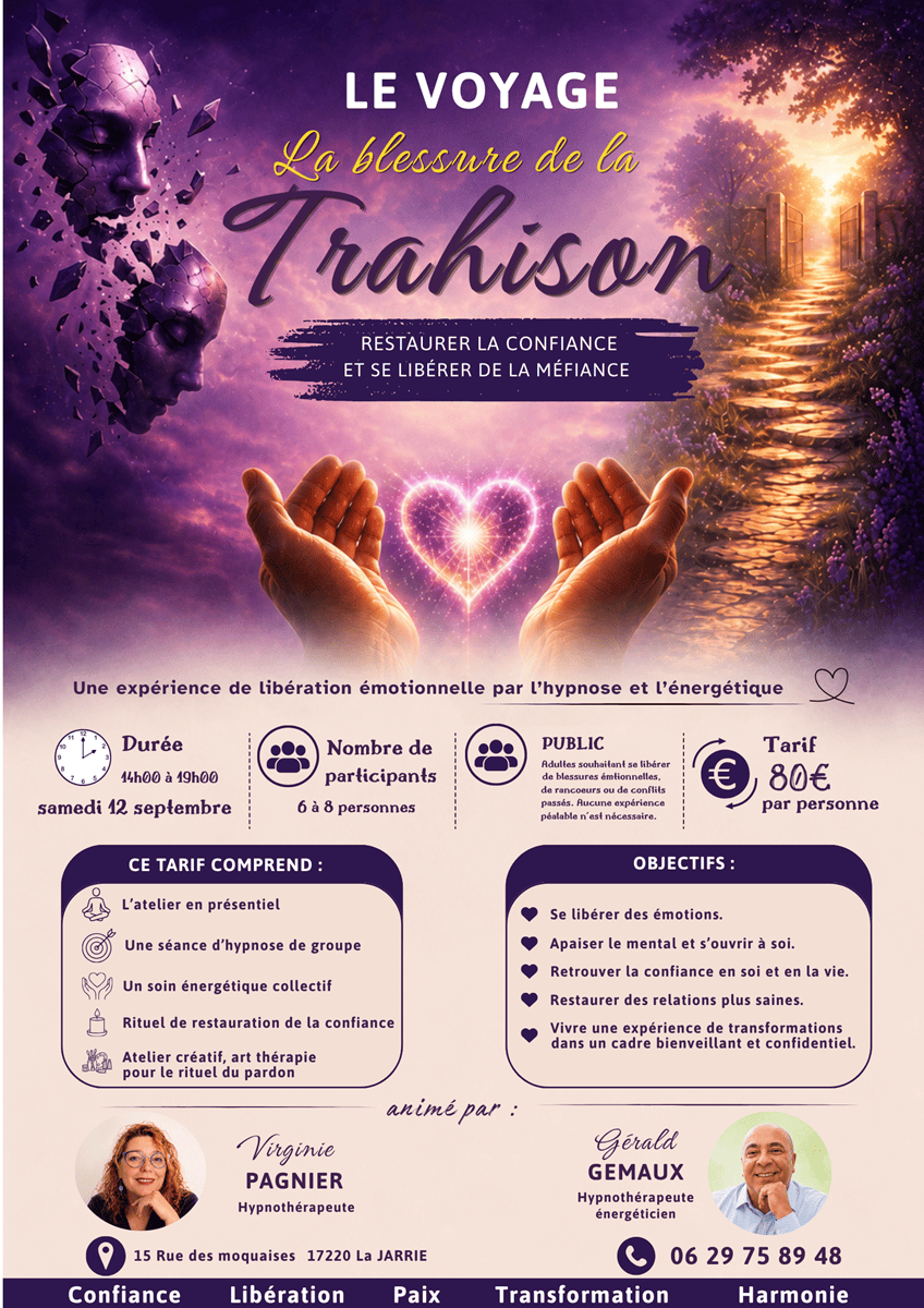 Les 5 blessures emotionnelles a la rochelle la trahison